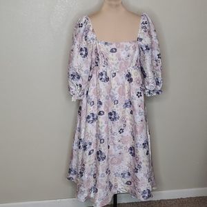 Storia Floral Midi Dress - Pink and Blue